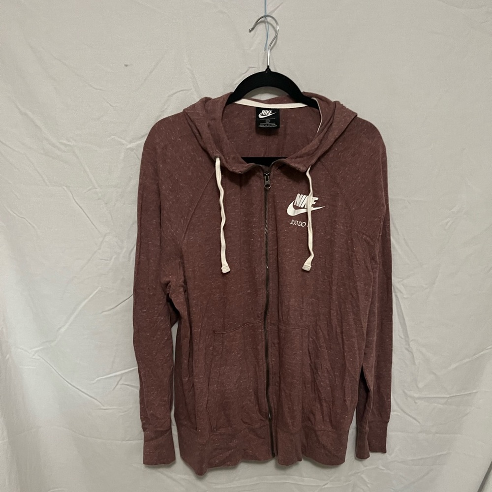 Nike Zipper Hoodie in Mauve/Purple